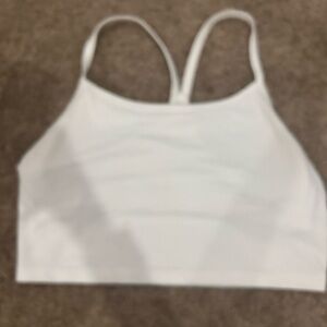 aerie white tank with shelf bra, size L
